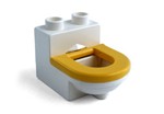 fotka Lego Duplo - záchod bílý se žlutým sedátkem
