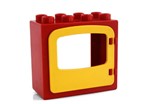 fotka Lego Duplo - okno červené se žlutou okenicí
