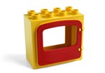 fotka Lego Duplo - okno žluté s červenou okenicí