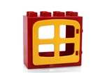 fotka Lego Duplo - okno červené se žlutými příčkami