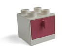 fotka Lego Duplo - skříňka bílá s růžovou zásuvkou