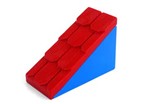fotka Lego Duplo - střecha nízká modrá s červenými taškami