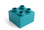 fotka Lego Duplo - kostka 2x2 tyrkysová
