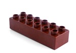fotka Lego Duplo - kostka 6x2 hnědá tmavá
