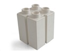 fotka Lego Duplo - kostka 2x2 bílá s drážkami