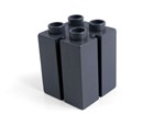 fotka Lego Duplo - kostka 2x2 šedá tmavá s drážkami
