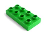 Fotka - Lego Duplo - traverza 4x2 zelen stedn - Kostky-traverza 4x2 zelen stedn
