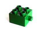 fotka Lego Duplo - kostka 2x2 s vstupkem zelen tmav