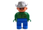 fotka Lego Duplo - farmář v šedém klobouku