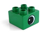 Fotka - Lego Duplo - potisk 2x2 oko zelen - Potisky-mal nzk zelen tmav oko