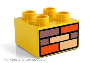 Lego Duplo - potisk 2x2 cihly lut - Potisky-mal nzk lut cihly