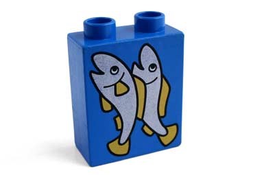 Lego Duplo - potisk ryby - Potisky-mal vysok modr ryby
