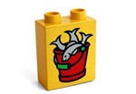 Fotka - Lego Duplo - potisk kbelík s rybami - Potisky-malý vysoký žlutý ryby krmení