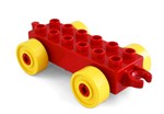 Fotka - Lego Duplo - podvozek erven se lutmi koly - Vozidla-podvozek new erven lut