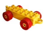 Fotka - Lego Duplo - podvozek lut s ervenmi koly - Vozidla-podvozek old  lut erven