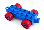 Fotka - Lego Duplo - vozk modr s ervenmi koly - Vozidla-podvozek old modr erven